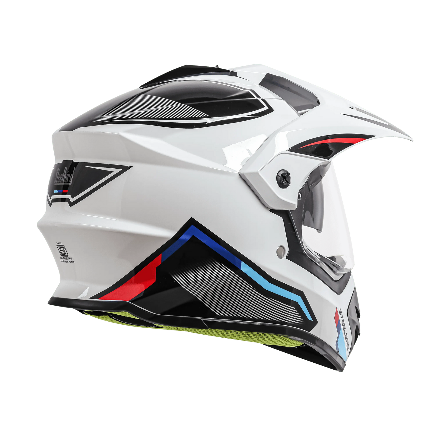 Steelbird Sbh 13 Racer White Red Off Road Helmet