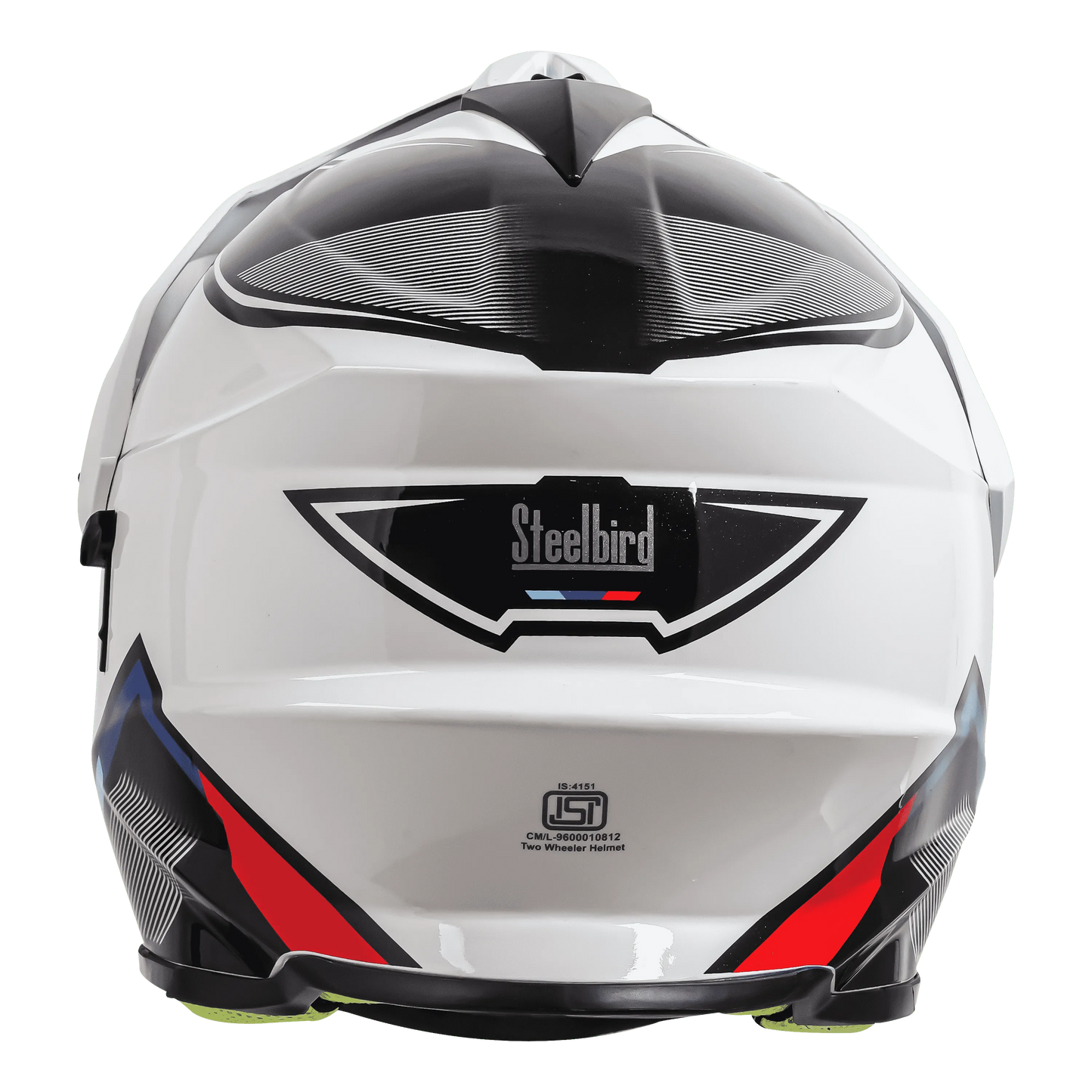 Steelbird Sbh 13 Racer White Red Off Road Helmet