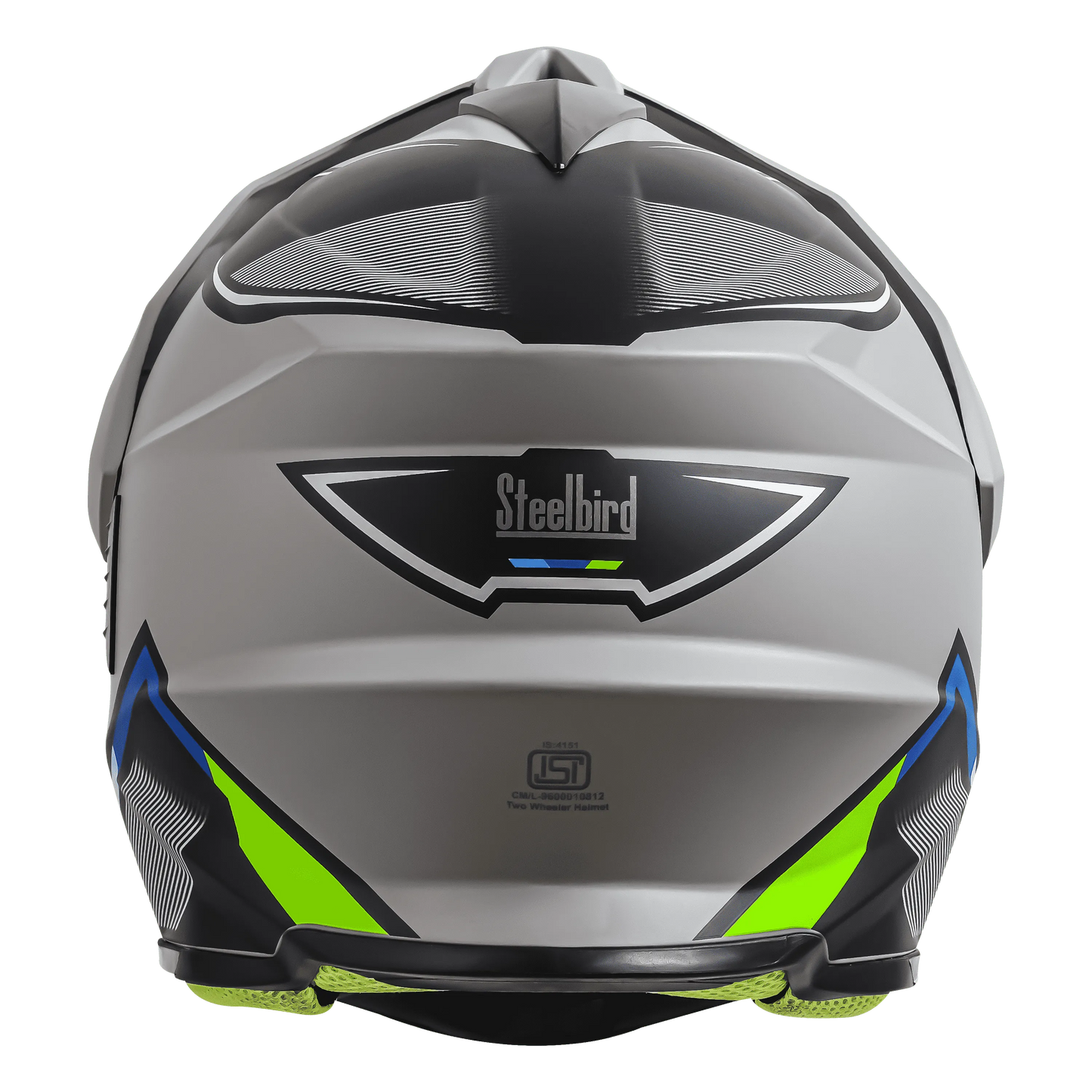 STEELBIRD Sbh 13 Racer Grey Green Full Face Helmet