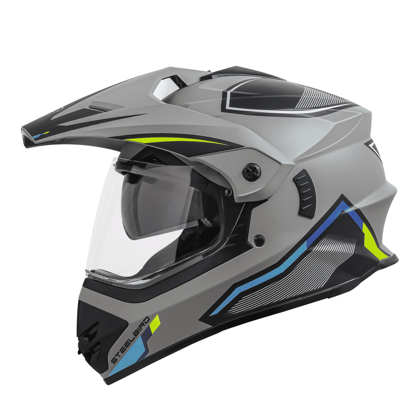 STEELBIRD Sbh 13 Racer Grey Neon Full Face Helmet