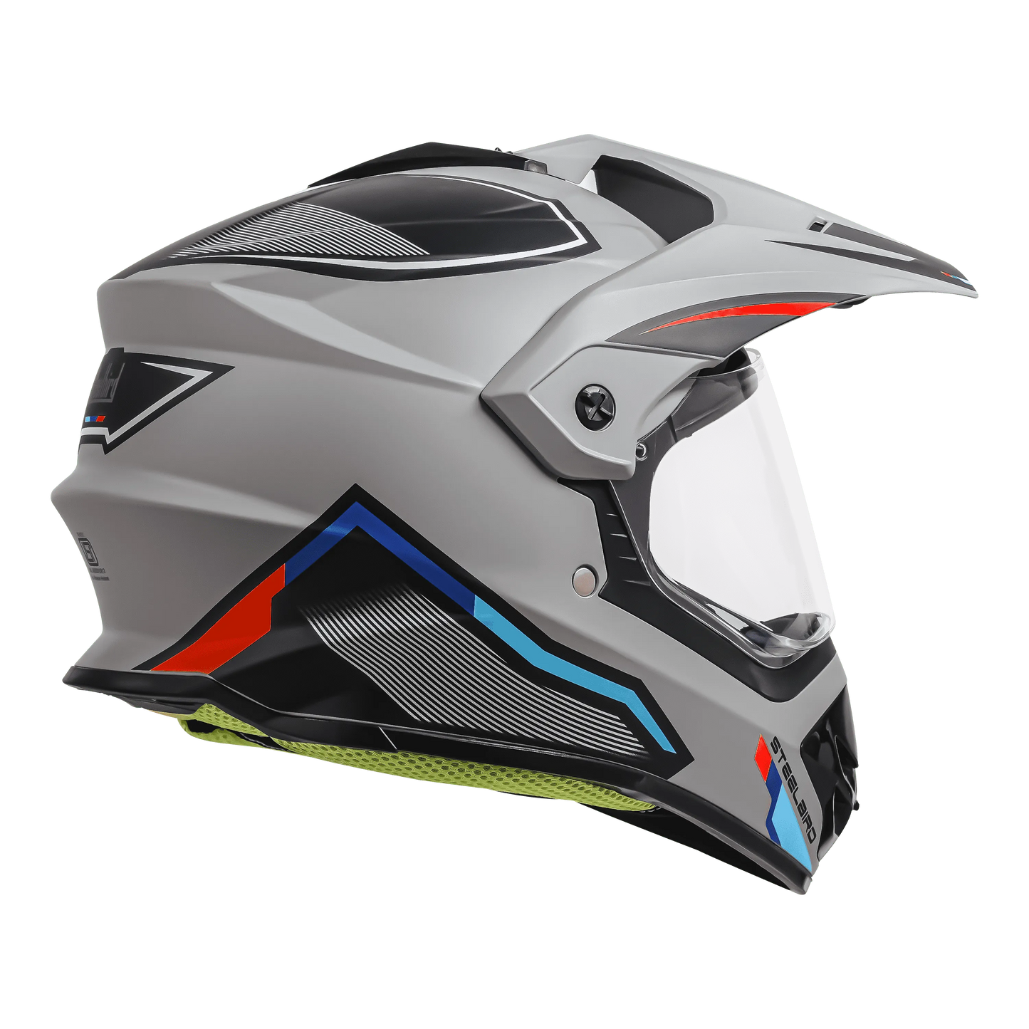 STEELBIRD Sbh 13 Racer Titanium Grey Red Off Road Helmet