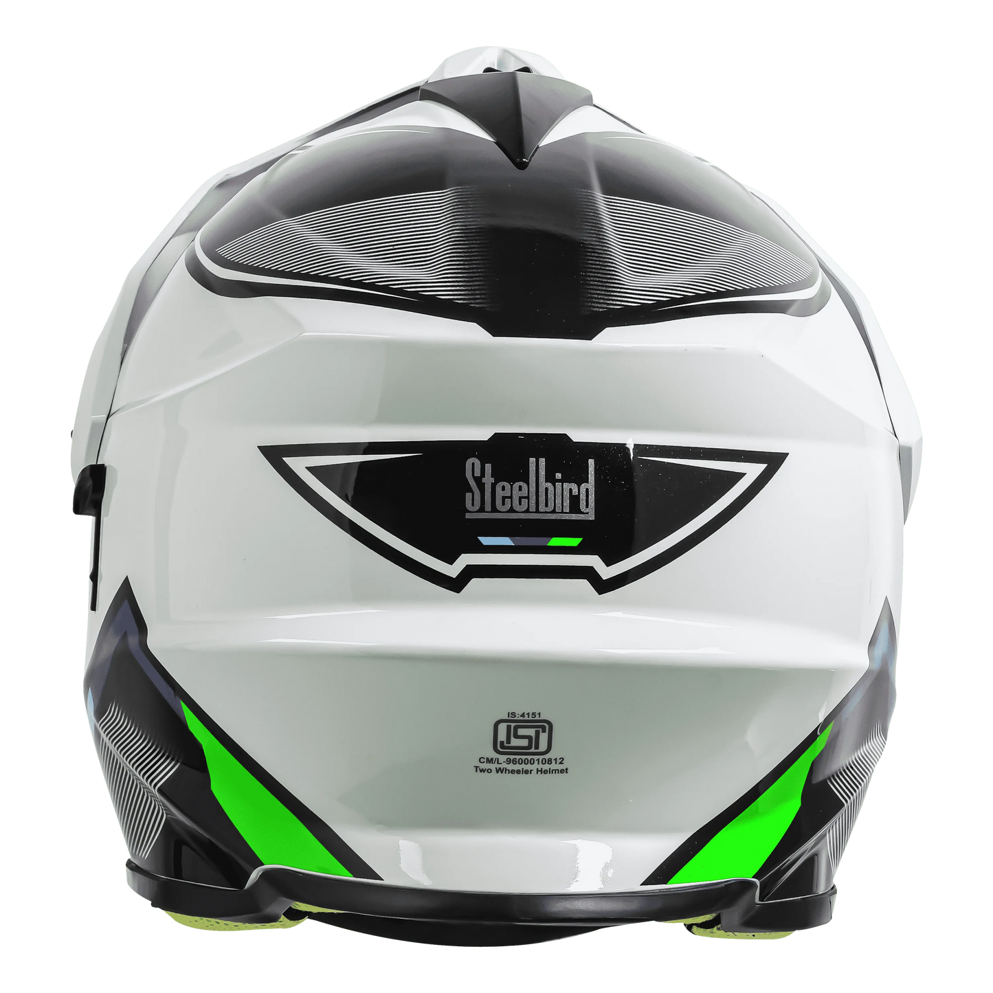 STEELBIRD Sbh 13 Racer White Green Full Face Helmet