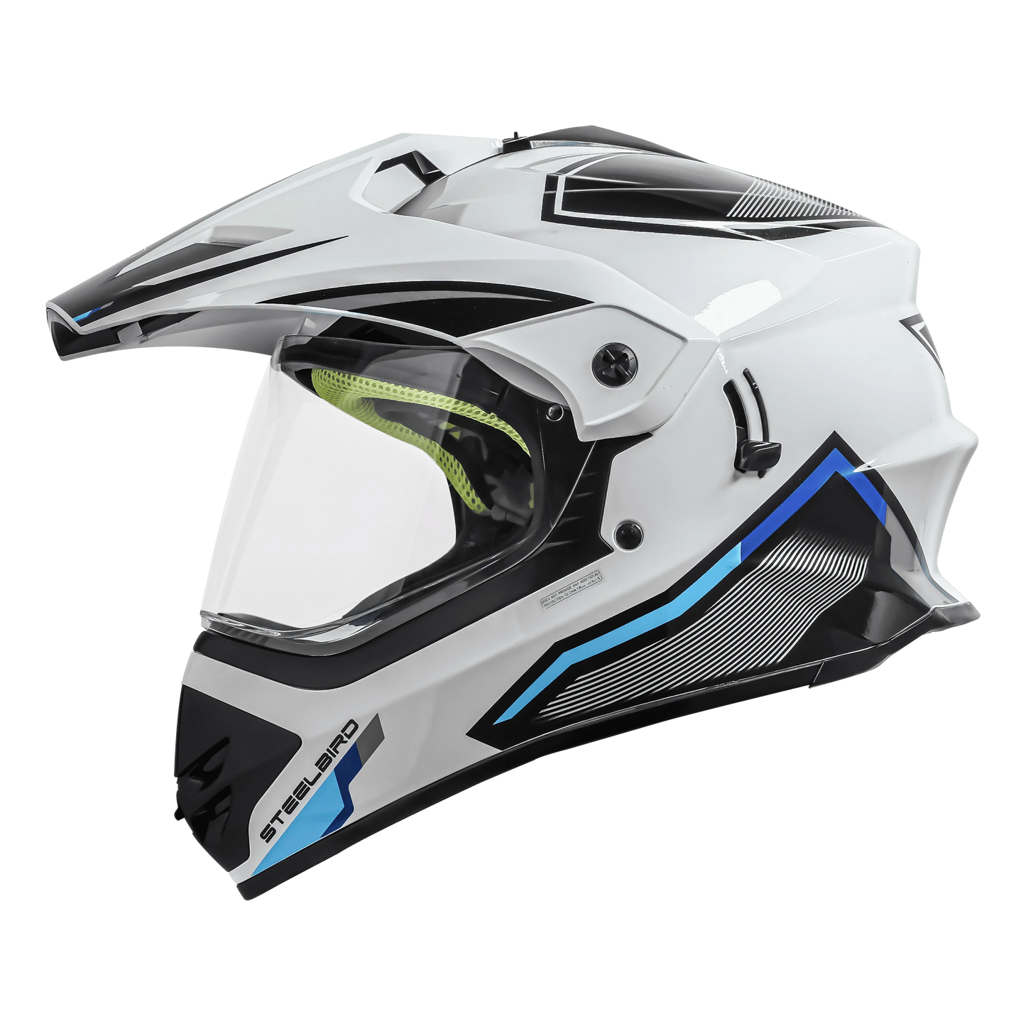 STEELBIRD Sbh 13 Racer White Grey Off Road Helmet