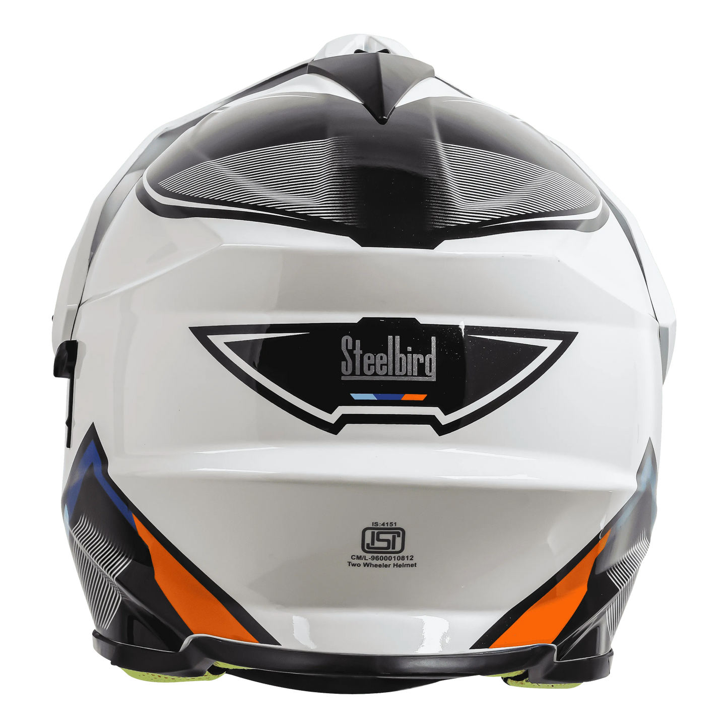 STEELBIRD Sbh 13 Racer White Orange Off Road Helmet