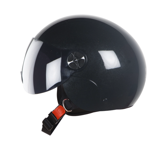 STEELBIRD Sbh 16 Rex Glossy Black Half Face Helmet