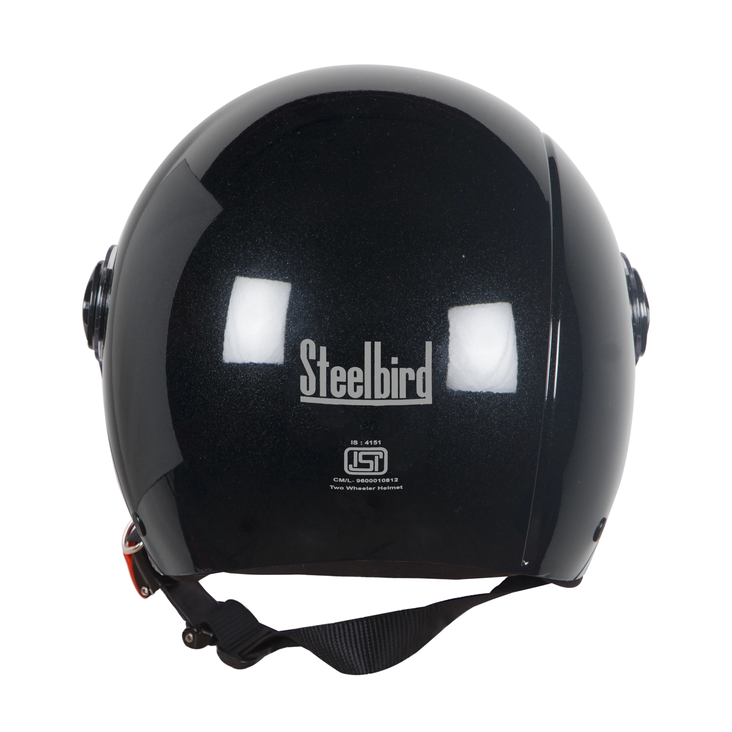 STEELBIRD Sbh 16 Rex Glossy Black Half Face Helmet