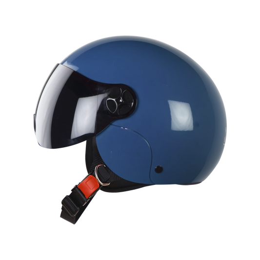 STEELBIRD Sbh 16 Rex Glossy Blue Half Face Helmet