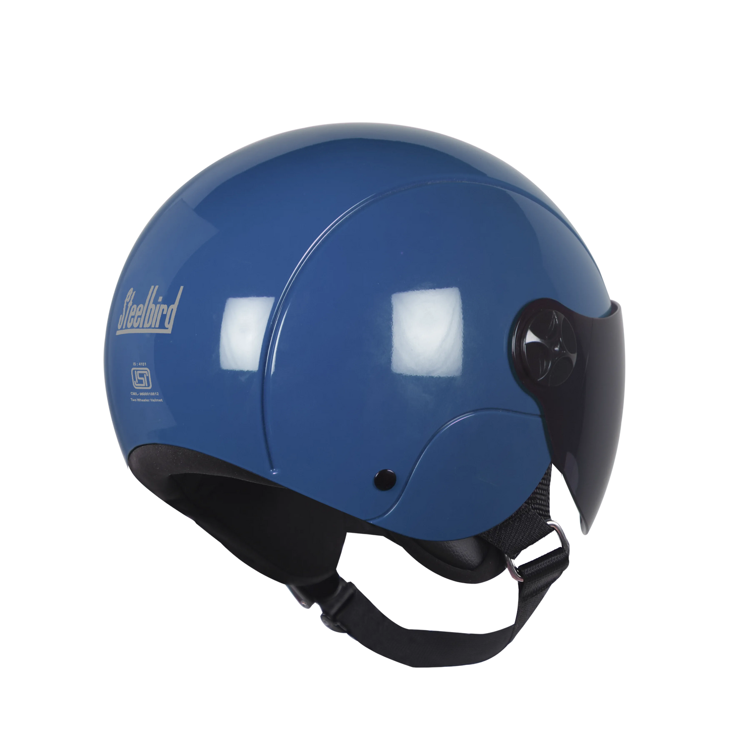 STEELBIRD Sbh 16 Rex Glossy Blue Half Face Helmet