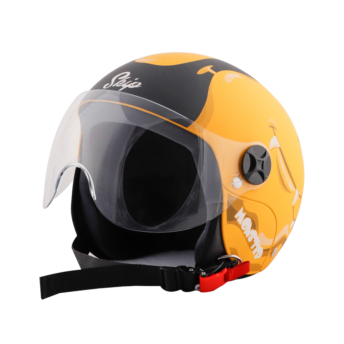 STEELBIRD Sbh 16 Skip Toad Yellow Blk Half Face Helmet
