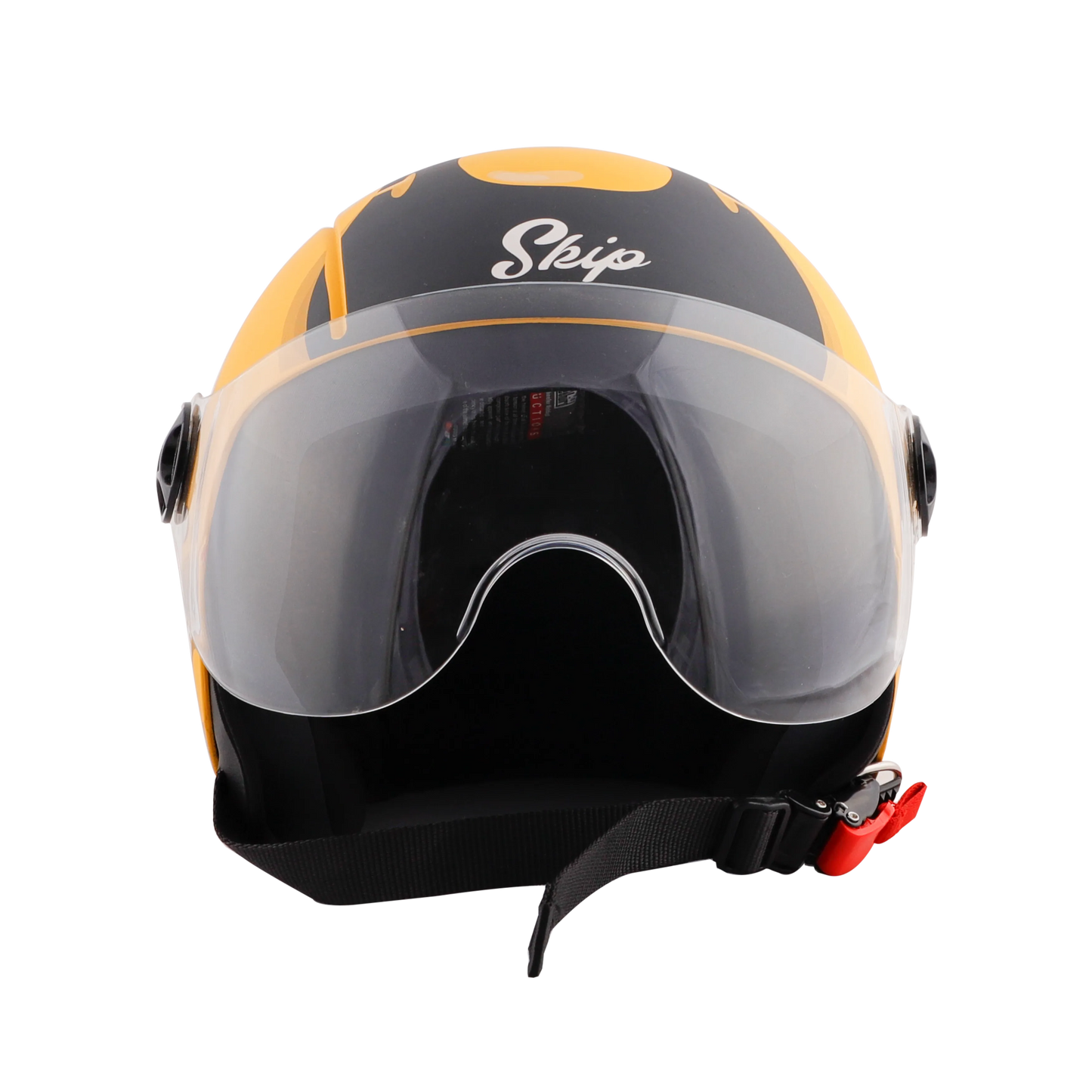 STEELBIRD Sbh 16 Skip Toad Yellow Blk Half Face Helmet
