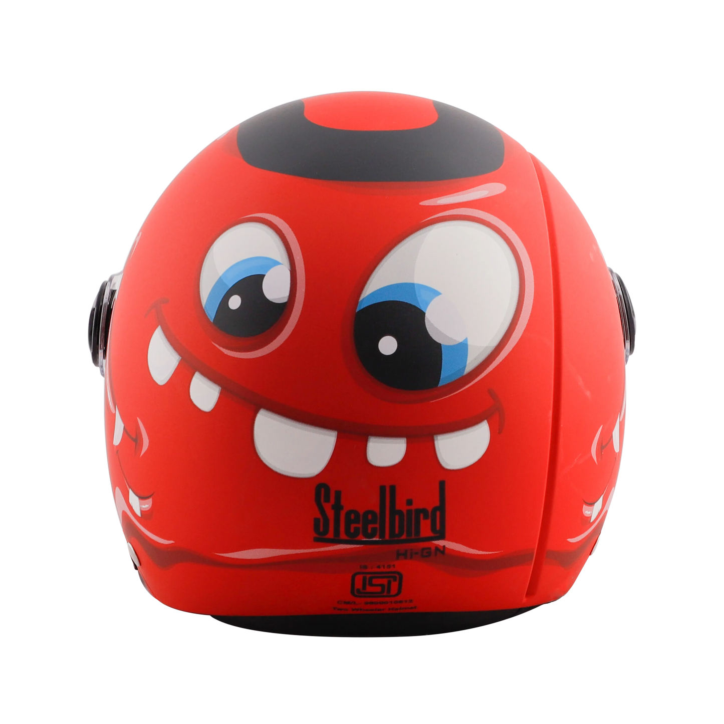 STEELBIRD Sbh 16 Toad Red Black Half Face Helmet