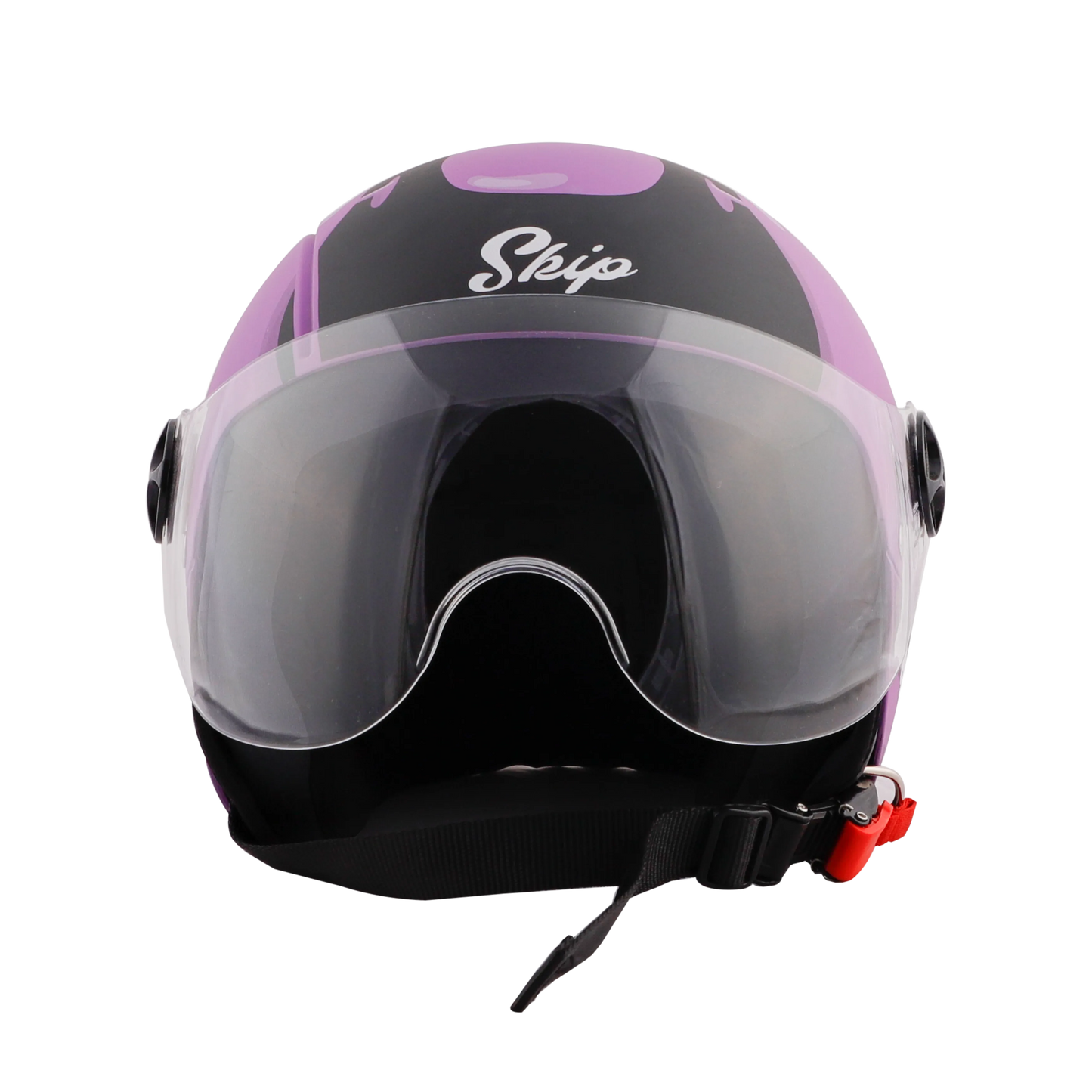 STEELBIRD Sbh 16 Toad Violet Black Half Face Helmet