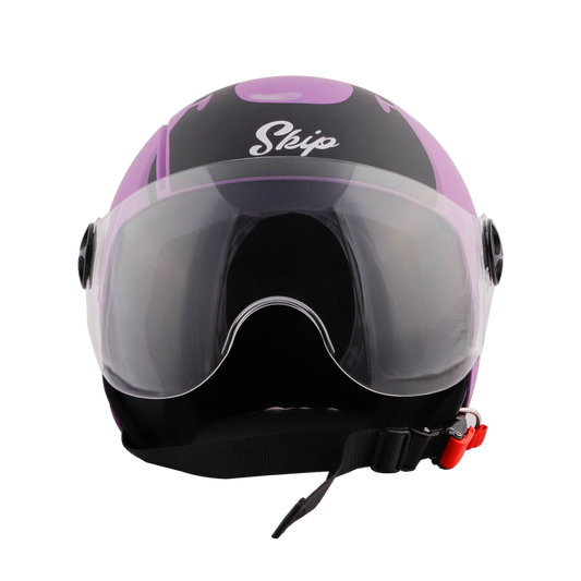 STEELBIRD Sbh 16 Toad Violet Black Half Face Helmet