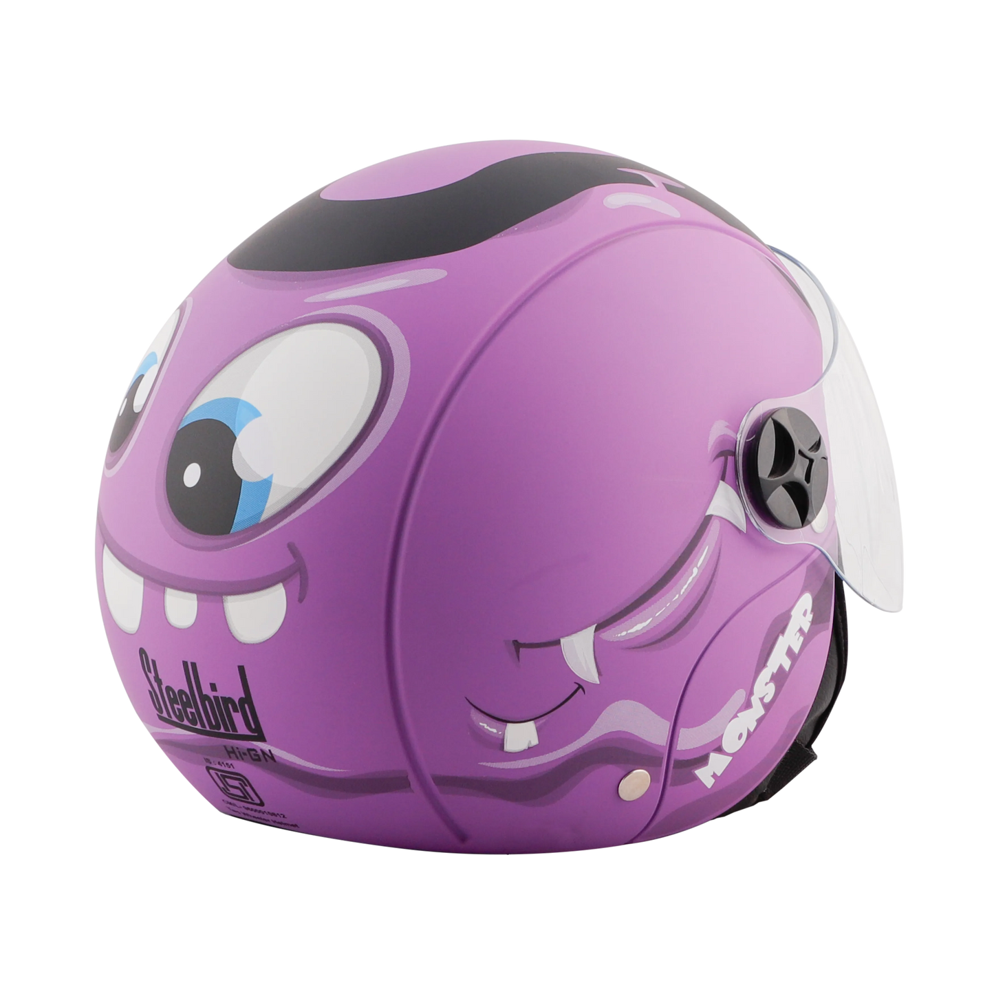 STEELBIRD Sbh 16 Toad Viloet Black Half Face Helmet