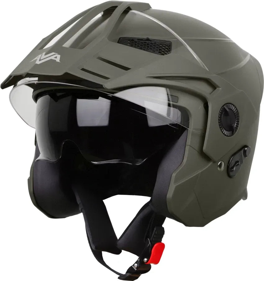STEELBIRD Sbh 23 Ava Dashing B Greenp Cap 580Mm C Half Face Helmet