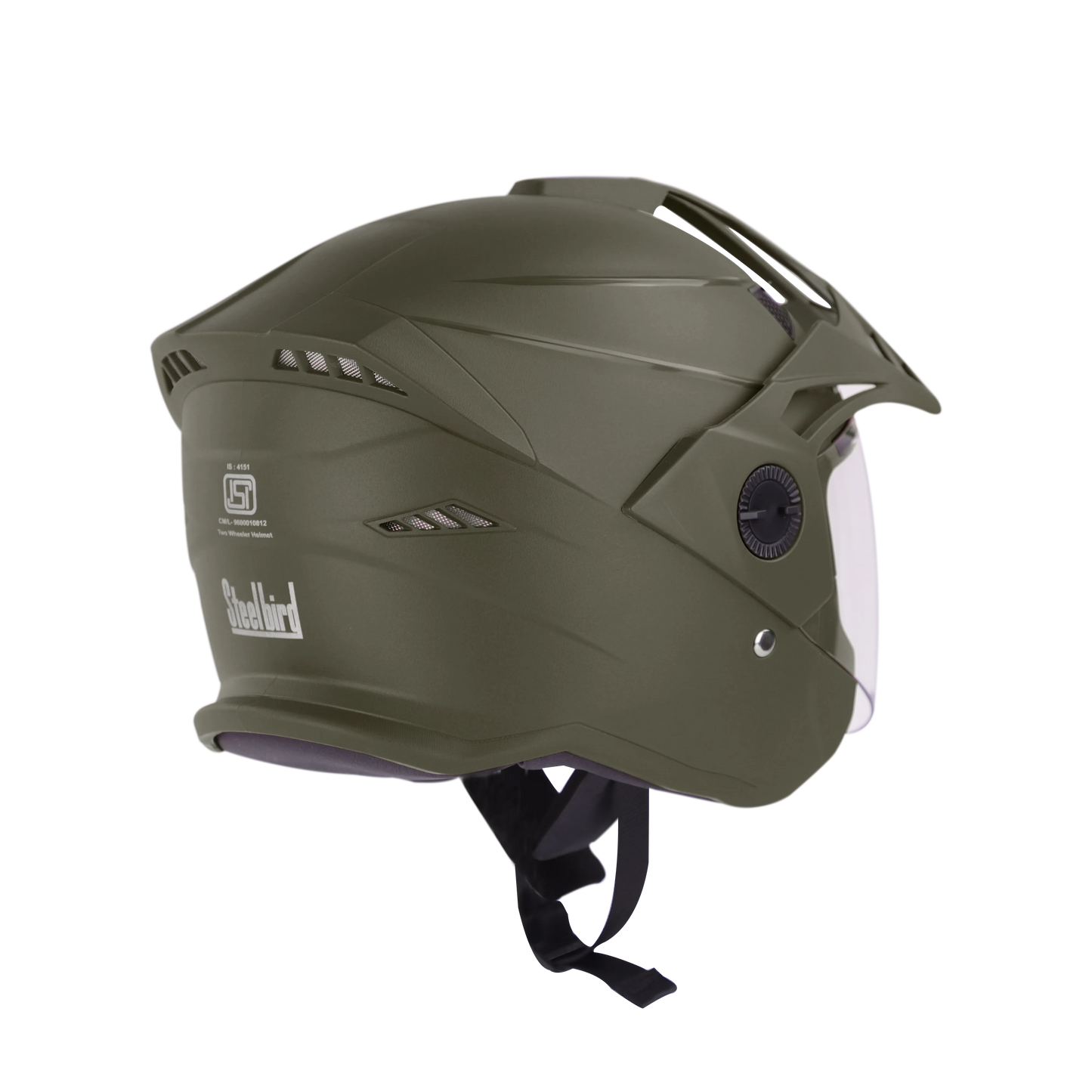 STEELBIRD Sbh 23 Ava Dashing B Green Pcap 600Mm C V Half Face Helmet