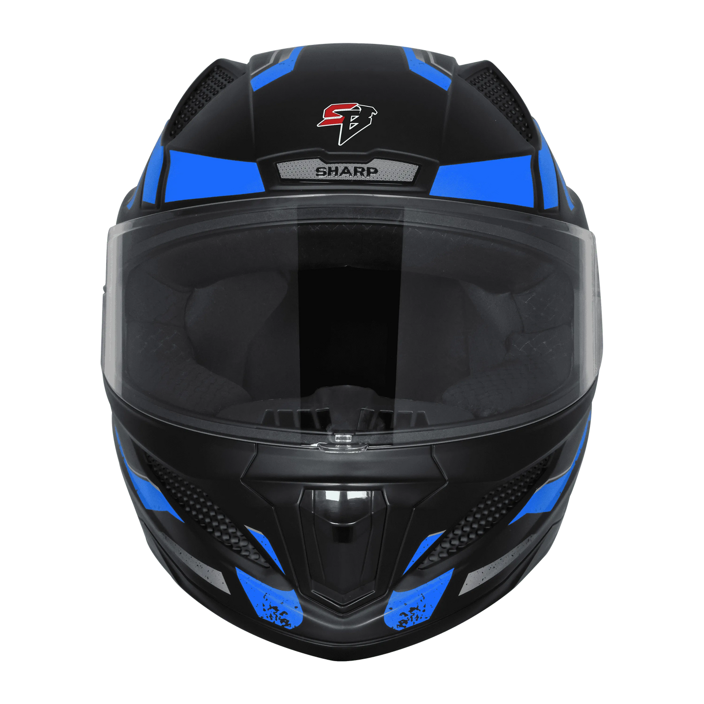 STEELBIRD Sbh 25 Sharp Black Blue Full Face Helmet