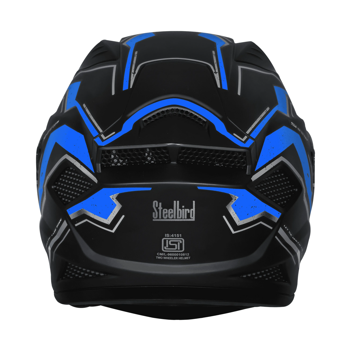STEELBIRD Sbh 25 Sharp Black Blue Full Face Helmet