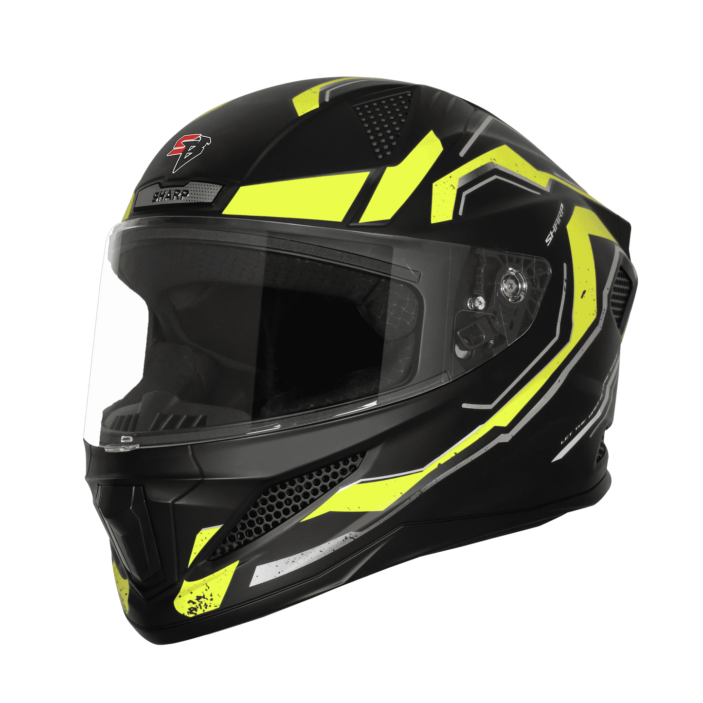 STEELBIRD Sbh 25 Sharp Glsy Black Neon Full Face Helmet