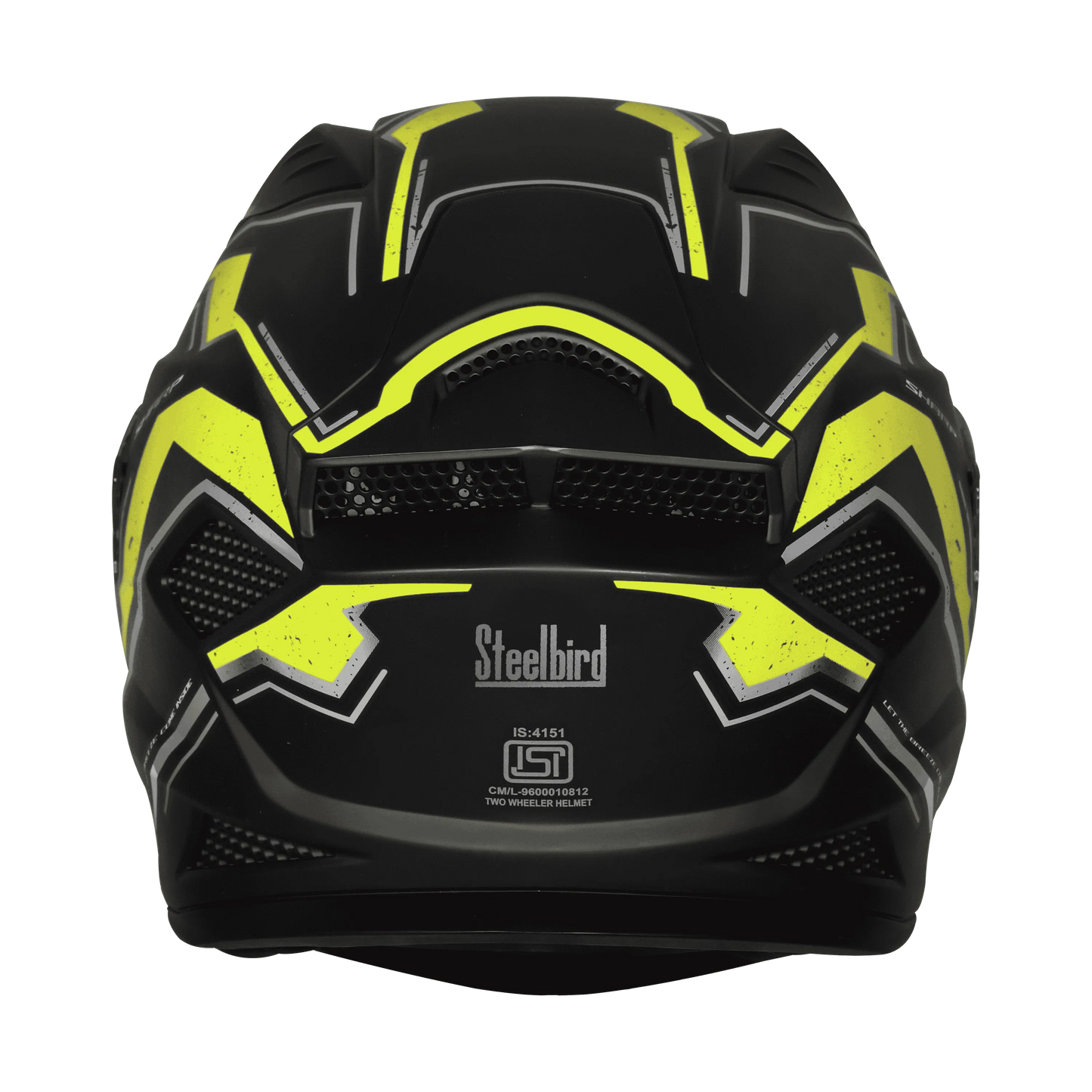 STEELBIRD Sbh 25 Sharp Glsy Black Neon Full Face Helmet