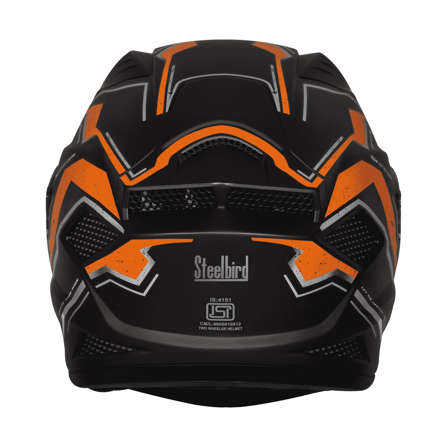 STEELBIRD Sbh 25 Sharp Glsy Black Orange Full Face Helmet
