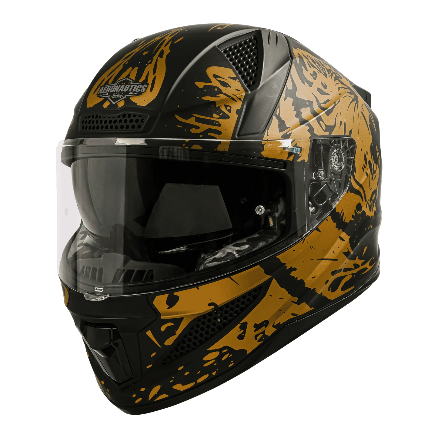 STEELBIRD Sbh 25 Tiger Black Gold Full Face Helmet
