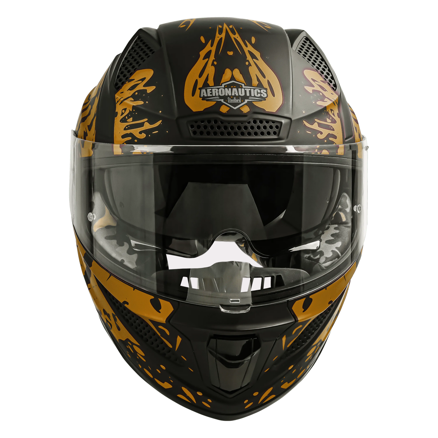 STEELBIRD Sbh 25 Tiger Black Gold Full Face Helmet