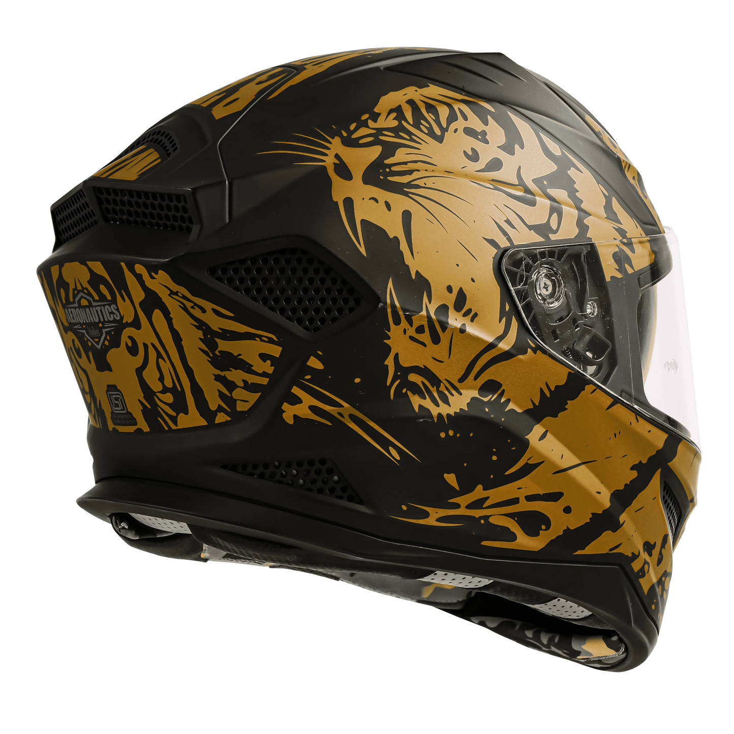STEELBIRD Sbh 25 Tiger Black Gold Full Face Helmet