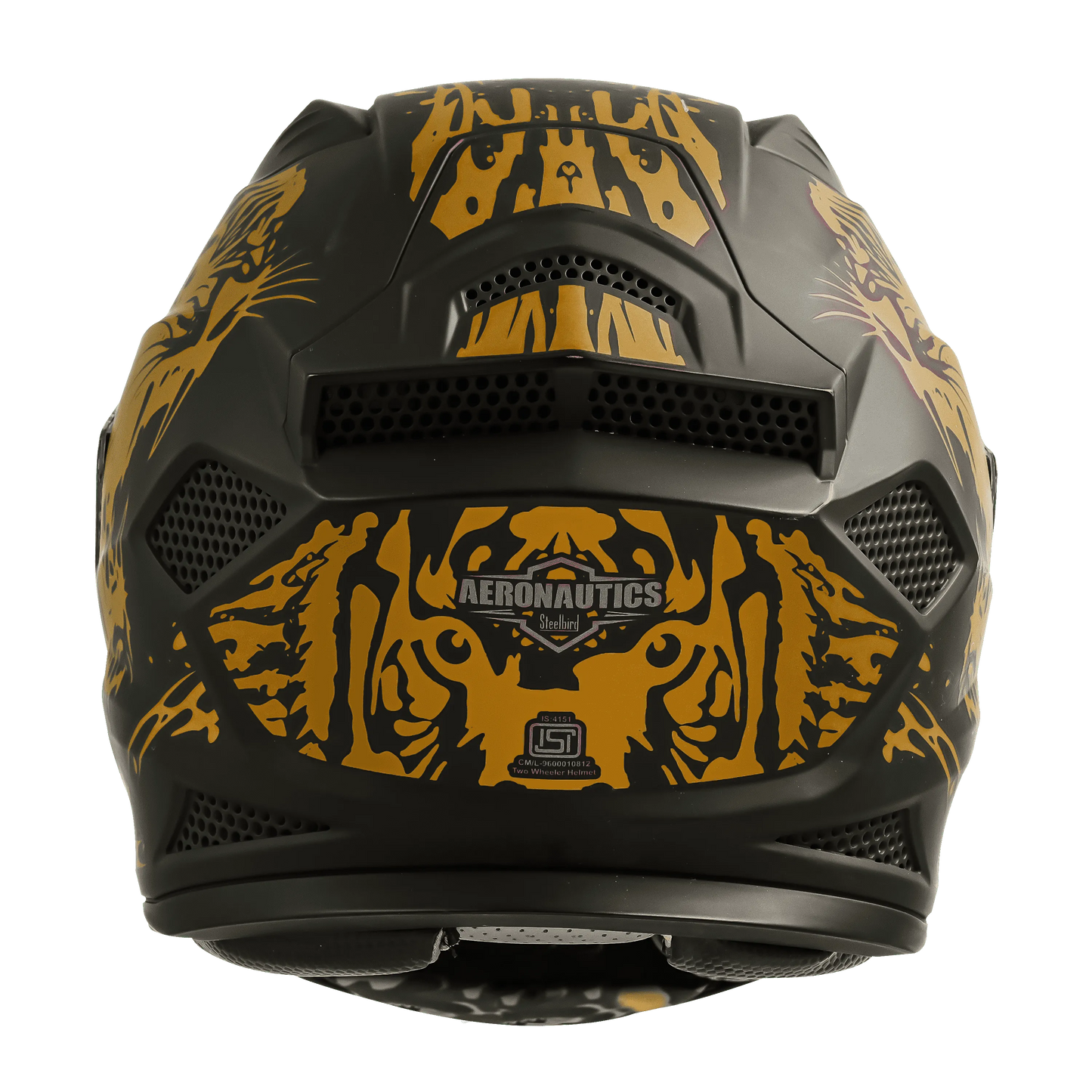 STEELBIRD Sbh 25 Tiger Black Gold Full Face Helmet