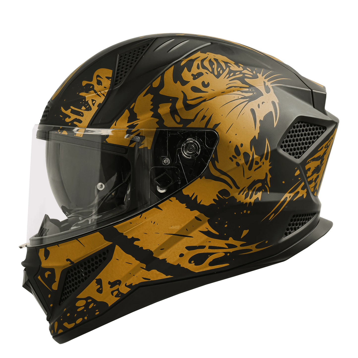 STEELBIRD Sbh 25 Tiger Black Gold Full Face Helmet