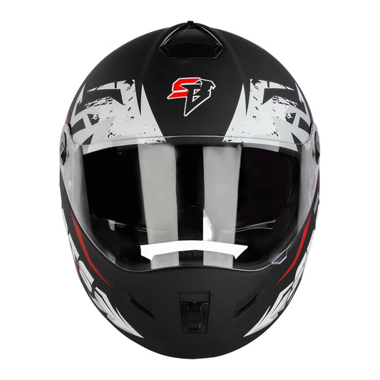 STEELBIRD Sbh 34 Iss R Sports Glsy Black Red Full Face Helmet