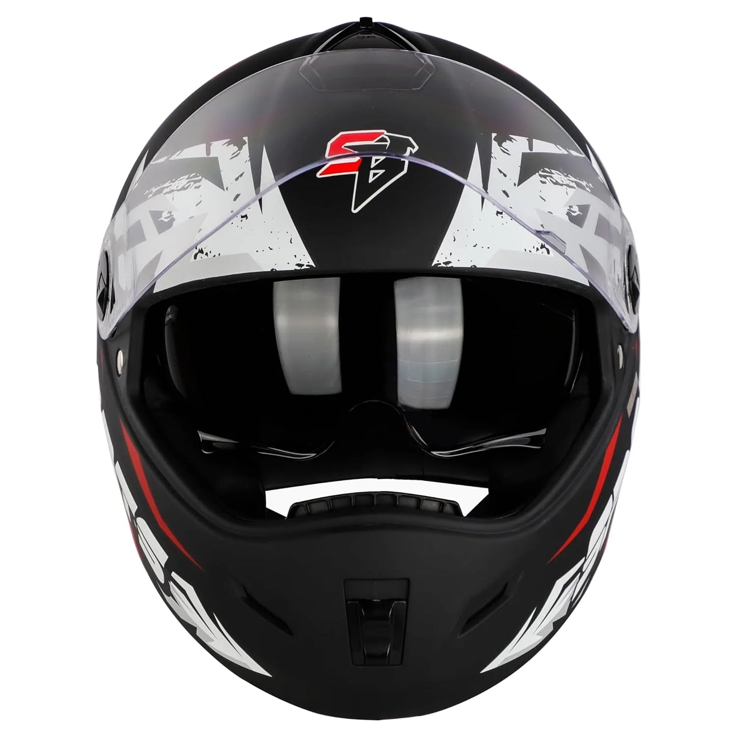 STEELBIRD Sbh 34 Iss R Sports Glsy Black Red Full Face Helmet