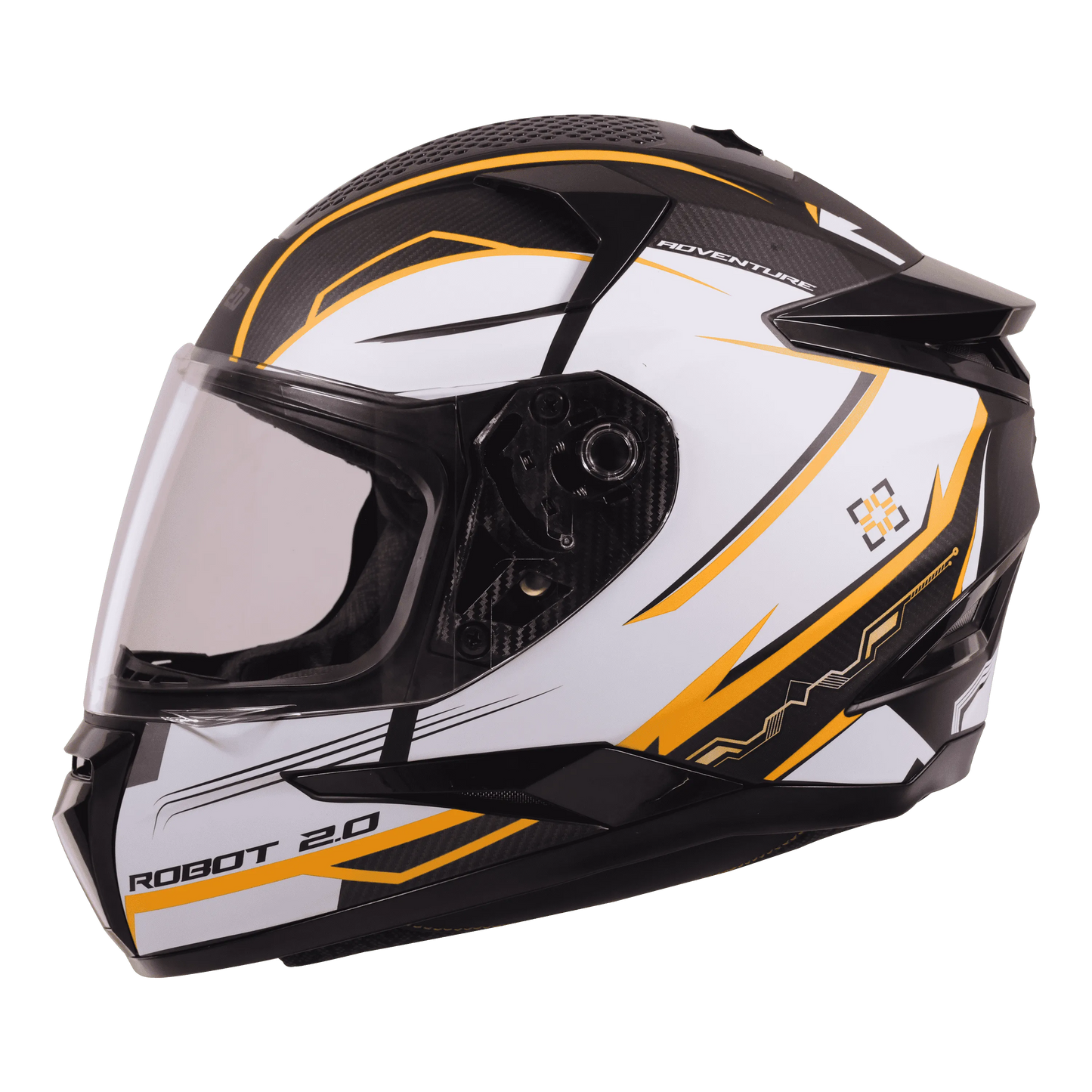 STEELBIRD Sbh 35 Robot Black Orange Full Face Helmet
