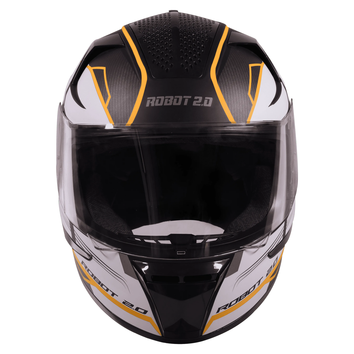 STEELBIRD Sbh 35 Robot Black Orange Full Face Helmet