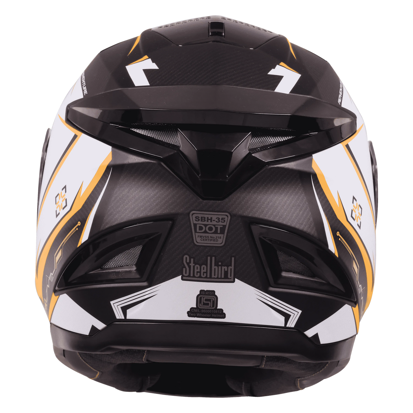 STEELBIRD Sbh 35 Robot Black Orange Full Face Helmet