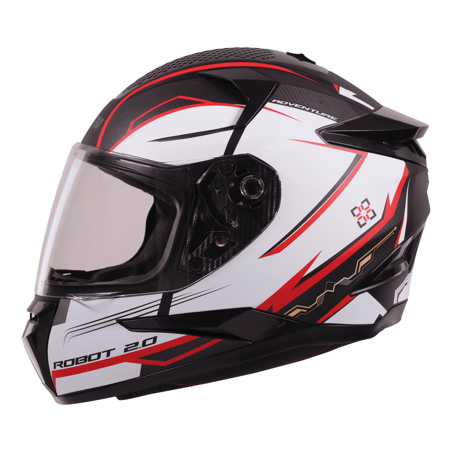 STEELBIRD Sbh 35 Robot Black Red Full Face Helmet