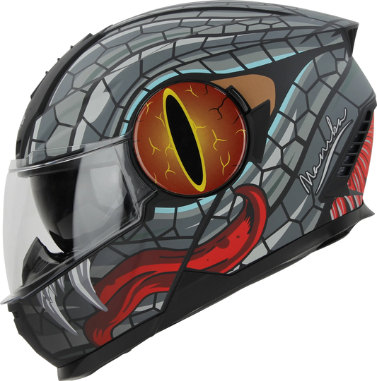 STEELBIRD Sbh 40 Iss Me Mamba Glossy Blkgrey 600Mm C Full Face Helmet