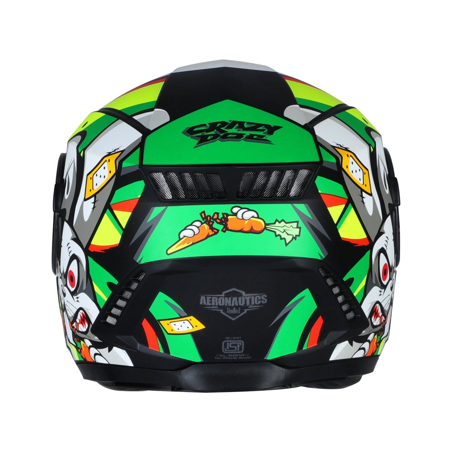 STEELBIRD Sbh 40Issmecrazy Doe Glsy Blkgreen 600Mm C Full Face Helmet