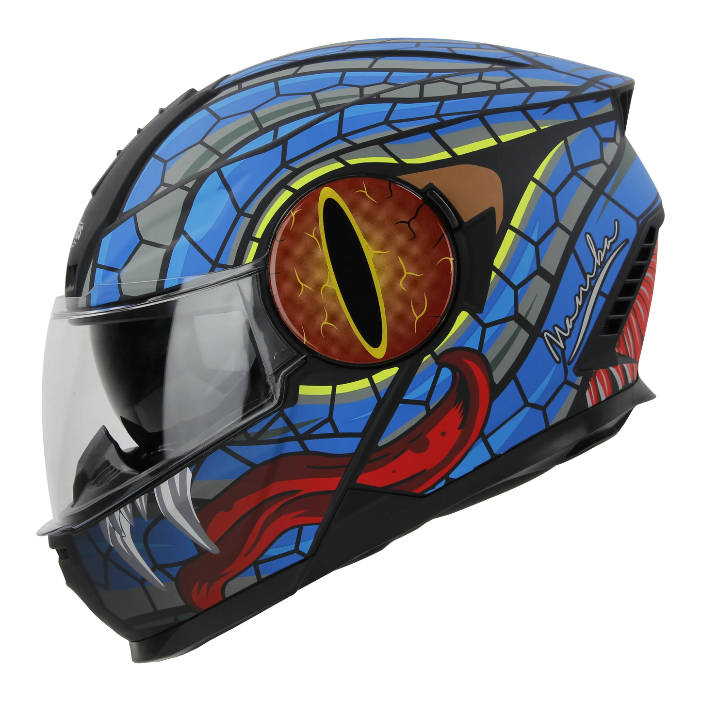 STEELBIRD Sbh 40 Iss Memamba Glossy Blkblue 580Mm C Full Face Helmet