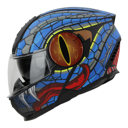 STEELBIRD Sbh 40 Iss Memamba Glossy Blkblue 580Mm C Full Face Helmet
