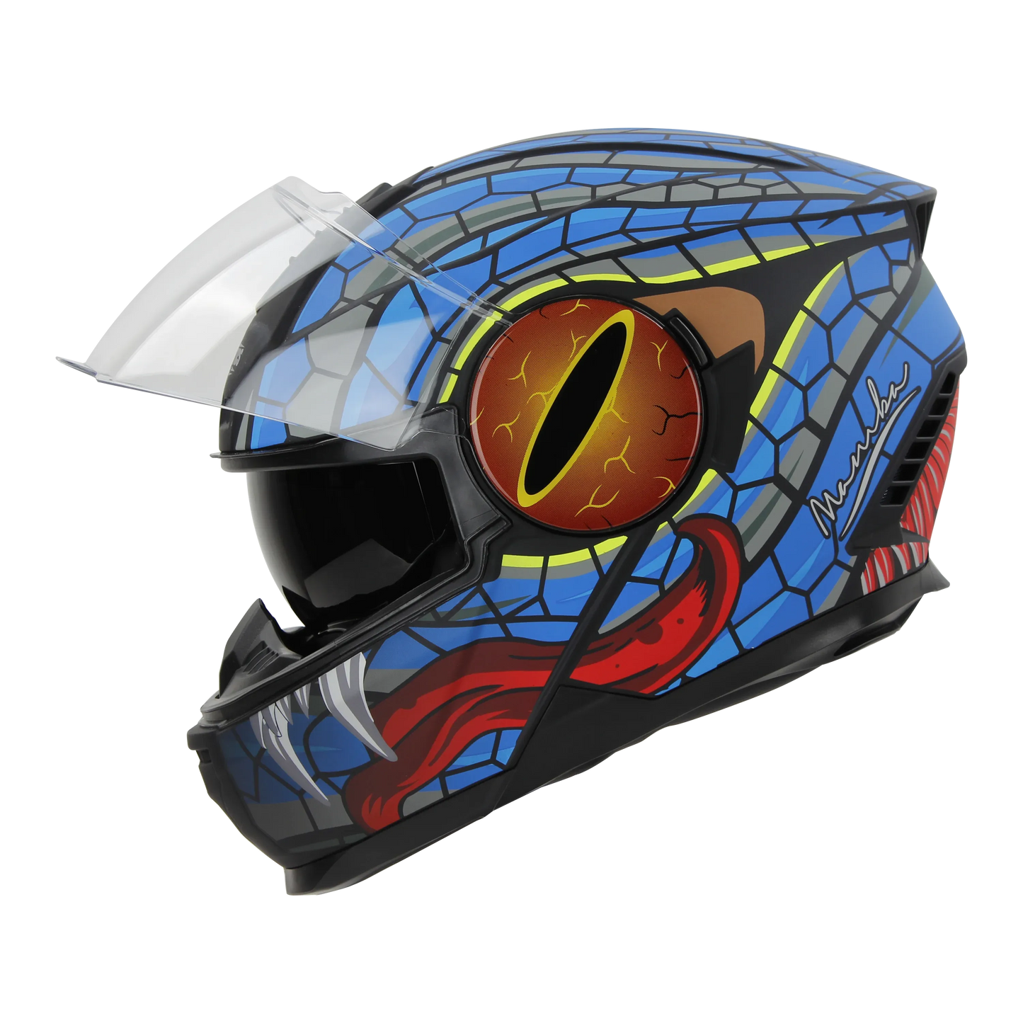 STEELBIRD Sbh 40 Iss Memamba Glossy Blkblue 580Mm C Full Face Helmet