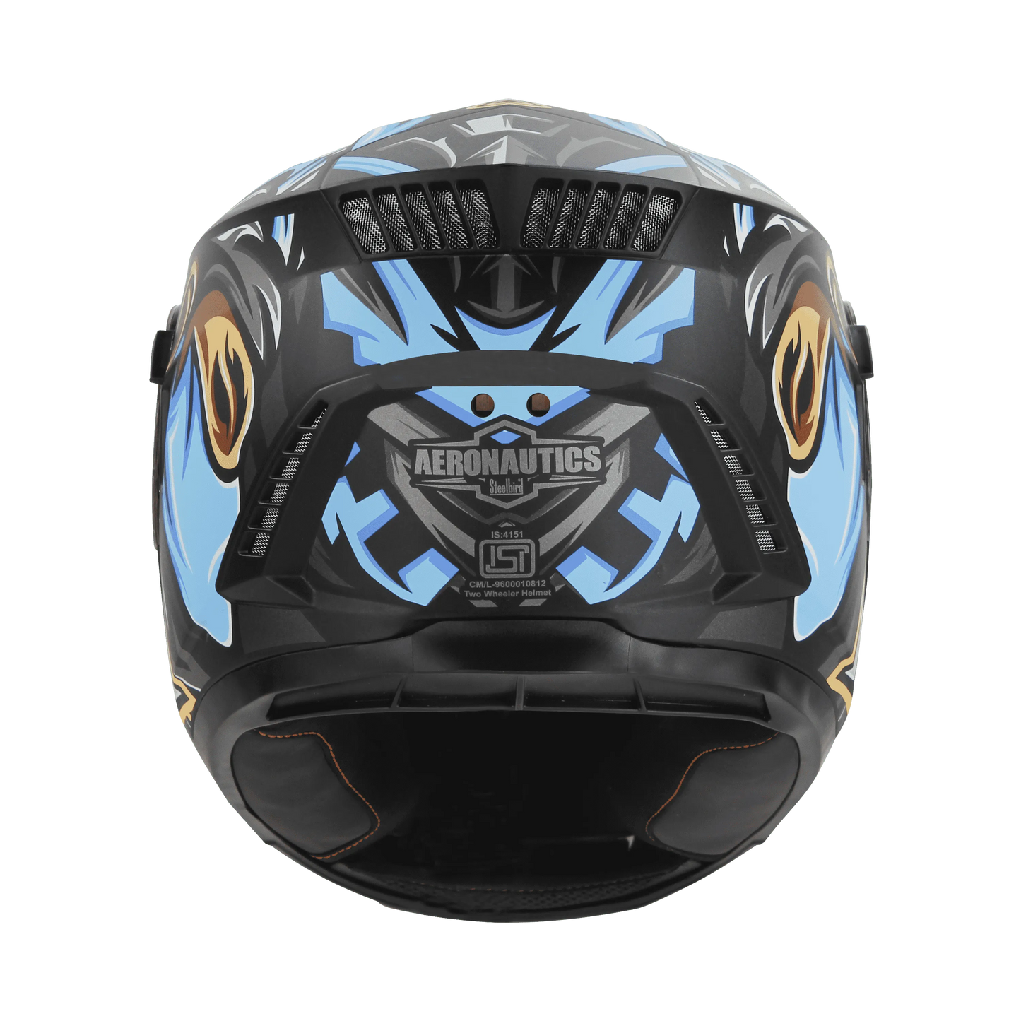 STEELBIRD Sbh 40 Iss Assasin Glsy Black Blue Full Face Helmet