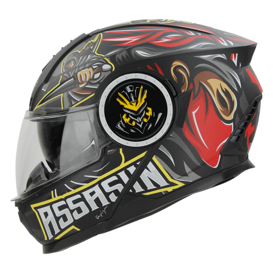 STEELBIRD Sbh 40 Iss Assasin Glsy Black Red Full Face Helmet