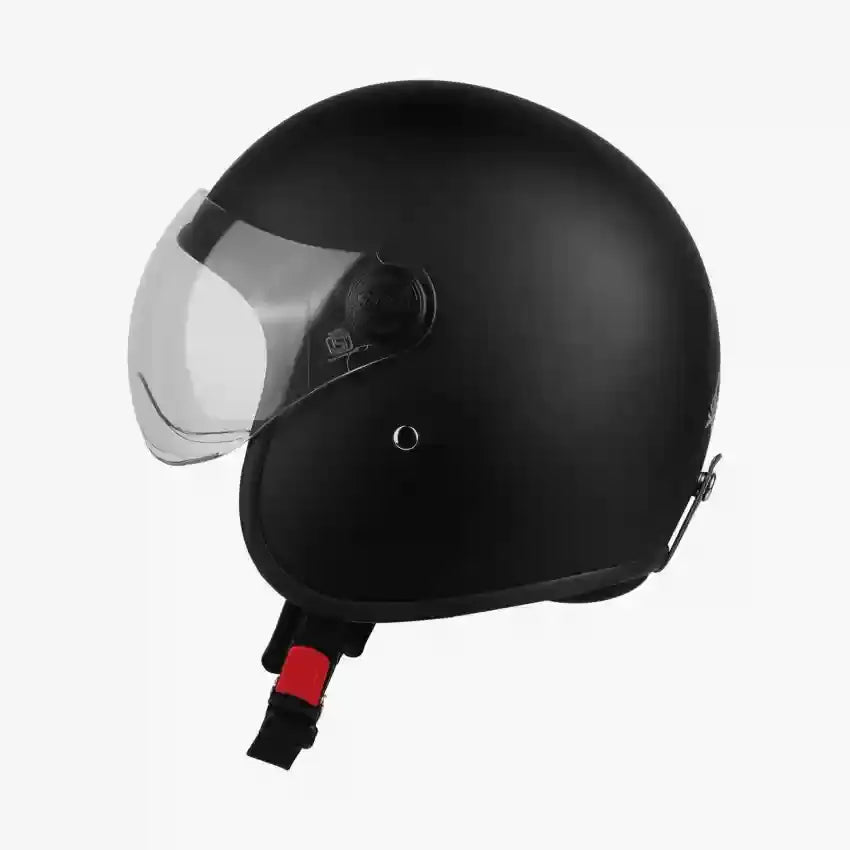 STEELBIRD Sbh 54 Vintage Black Half Face Helmet