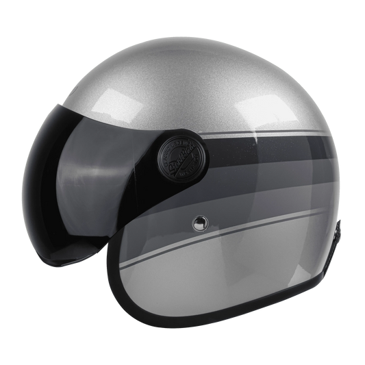 STEELBIRD Sbh 54 Vintage Silver Grey Full Face Helmet