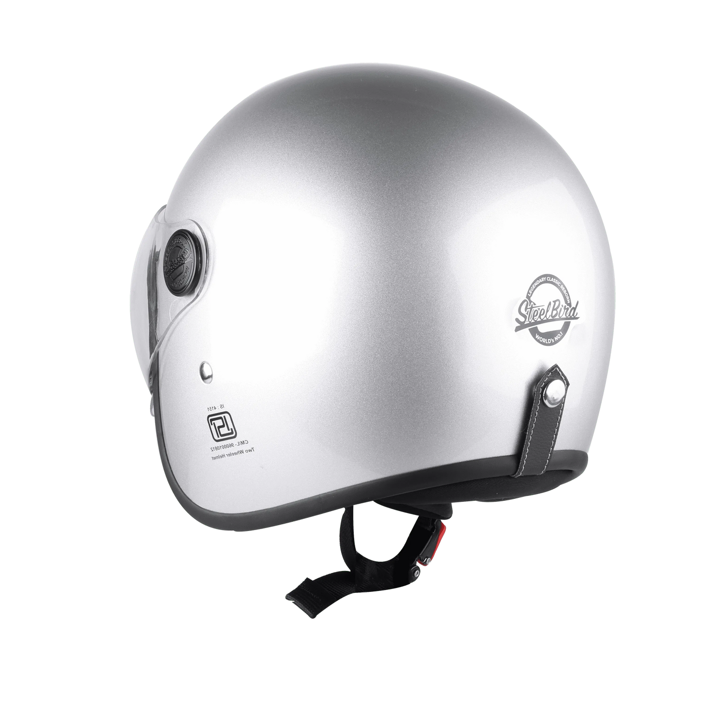 STEELBIRD Sbh 54 Vintage Sliver Half Face Helmet