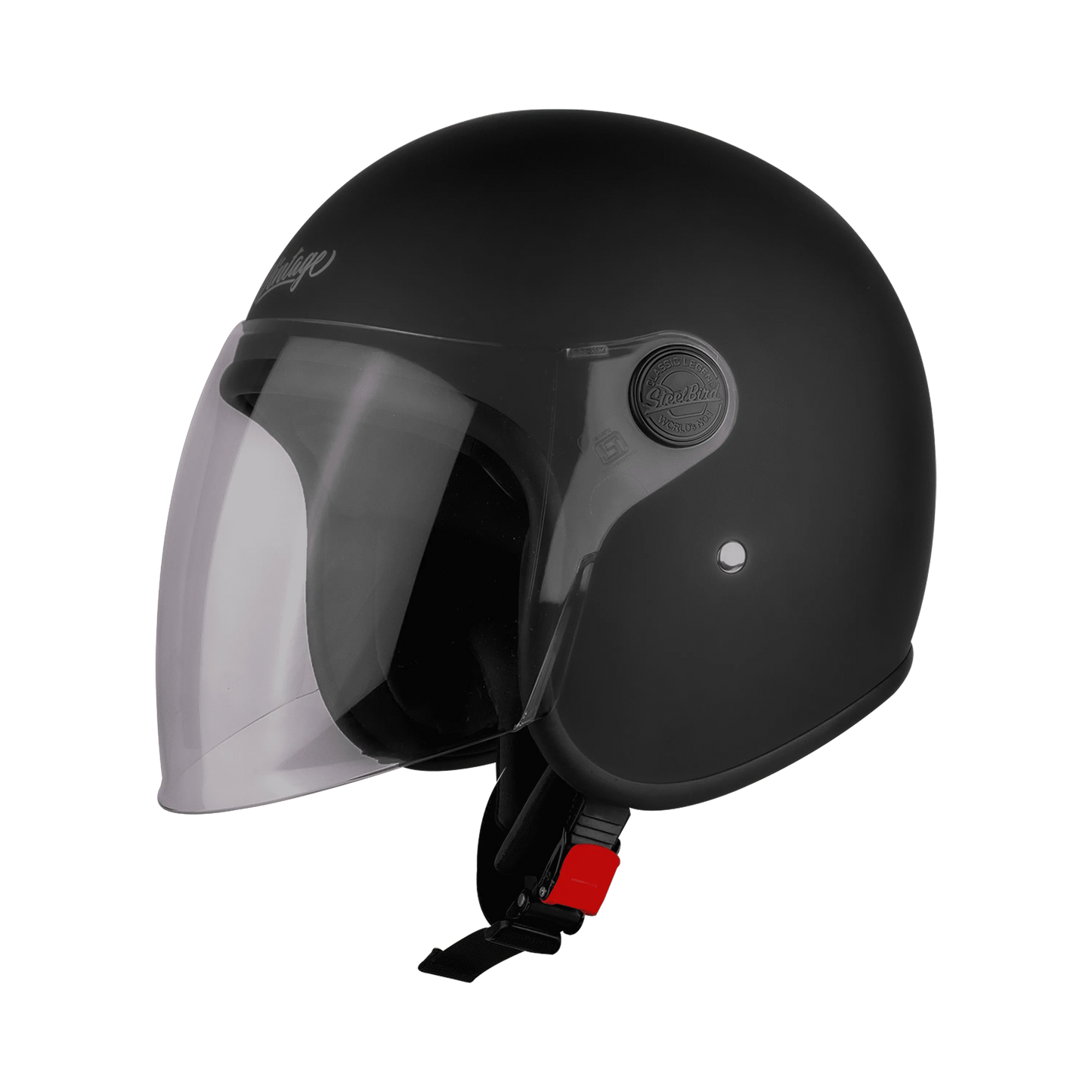 STEELBIRD Sbh 56 Vintage Black Half Face Helmet