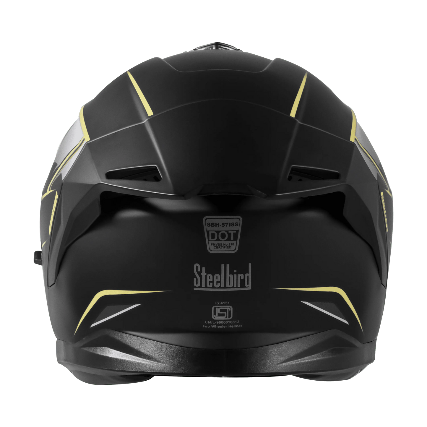 STEELBIRD Sbh 57 Fighter Black Neon Flip Up Helmet