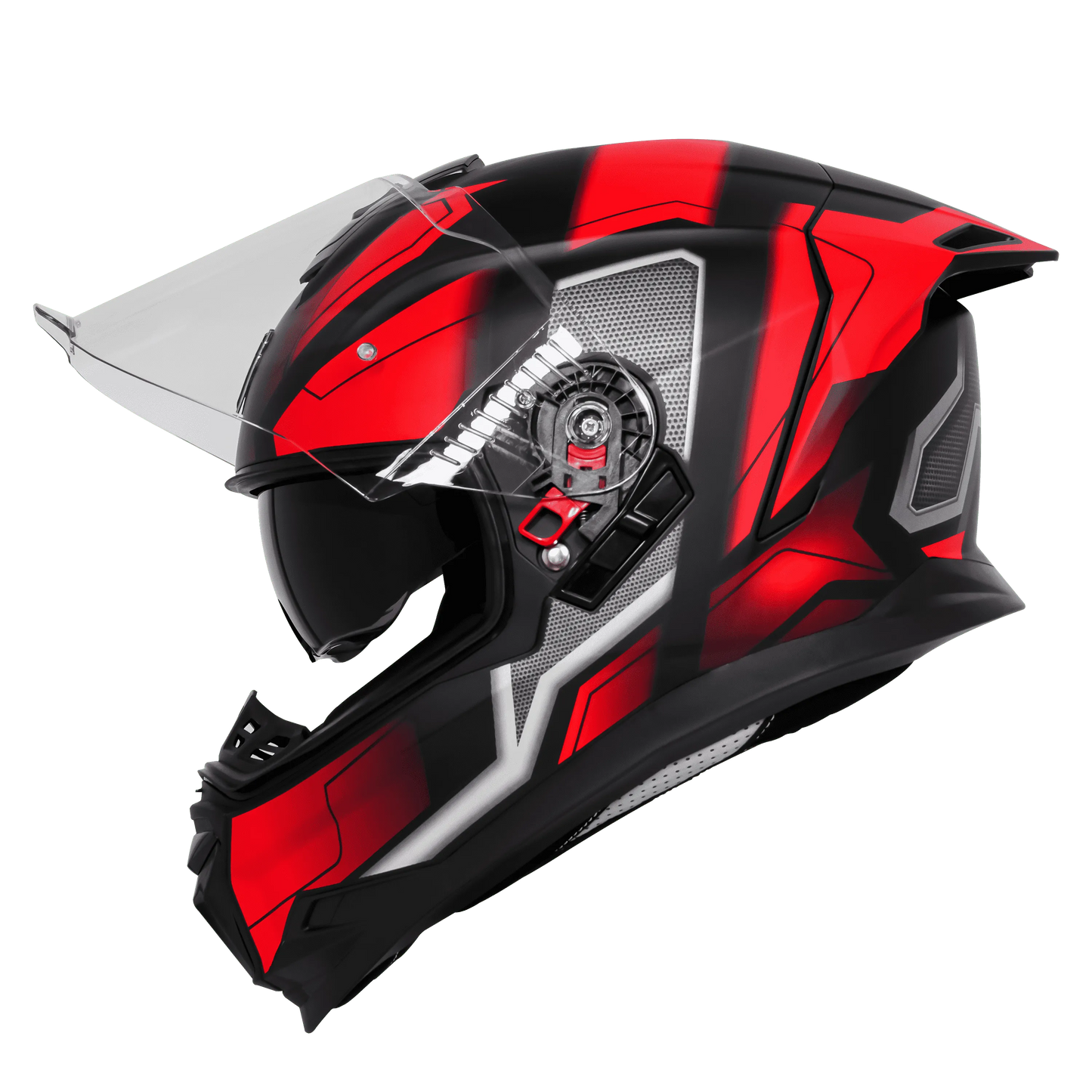 STEELBIRD Sbh 57 Fighter Black Red Full Face Helmet