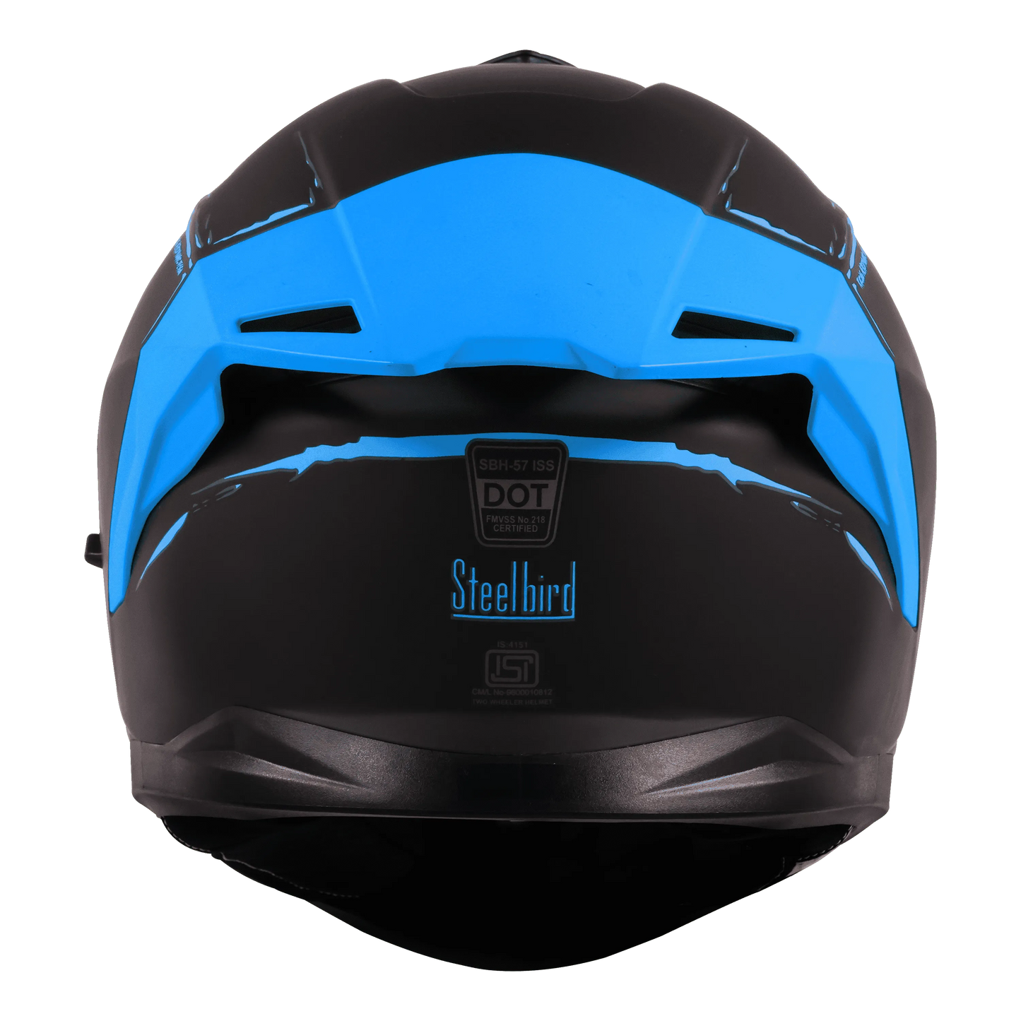 STEELBIRD Sbh 57 Fighter F2 Black Blue Full Face Helmet